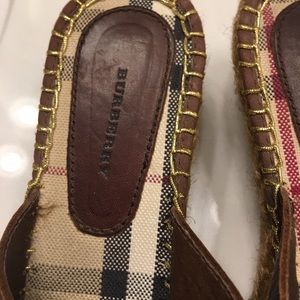 Burberry Brown Leather Wedge Heel